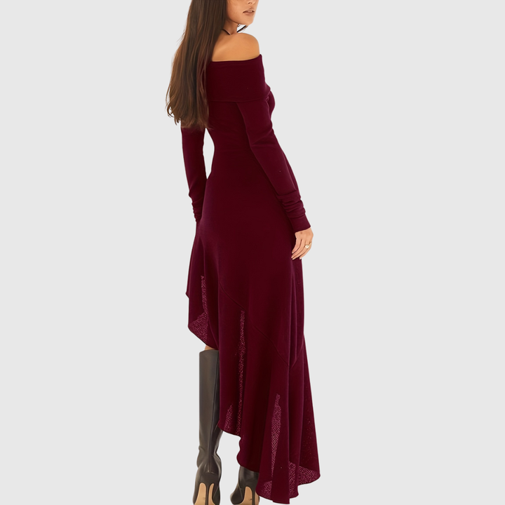 Soeraha | Šaty Bodycon s odhalenými rameny a volánkovými detaily