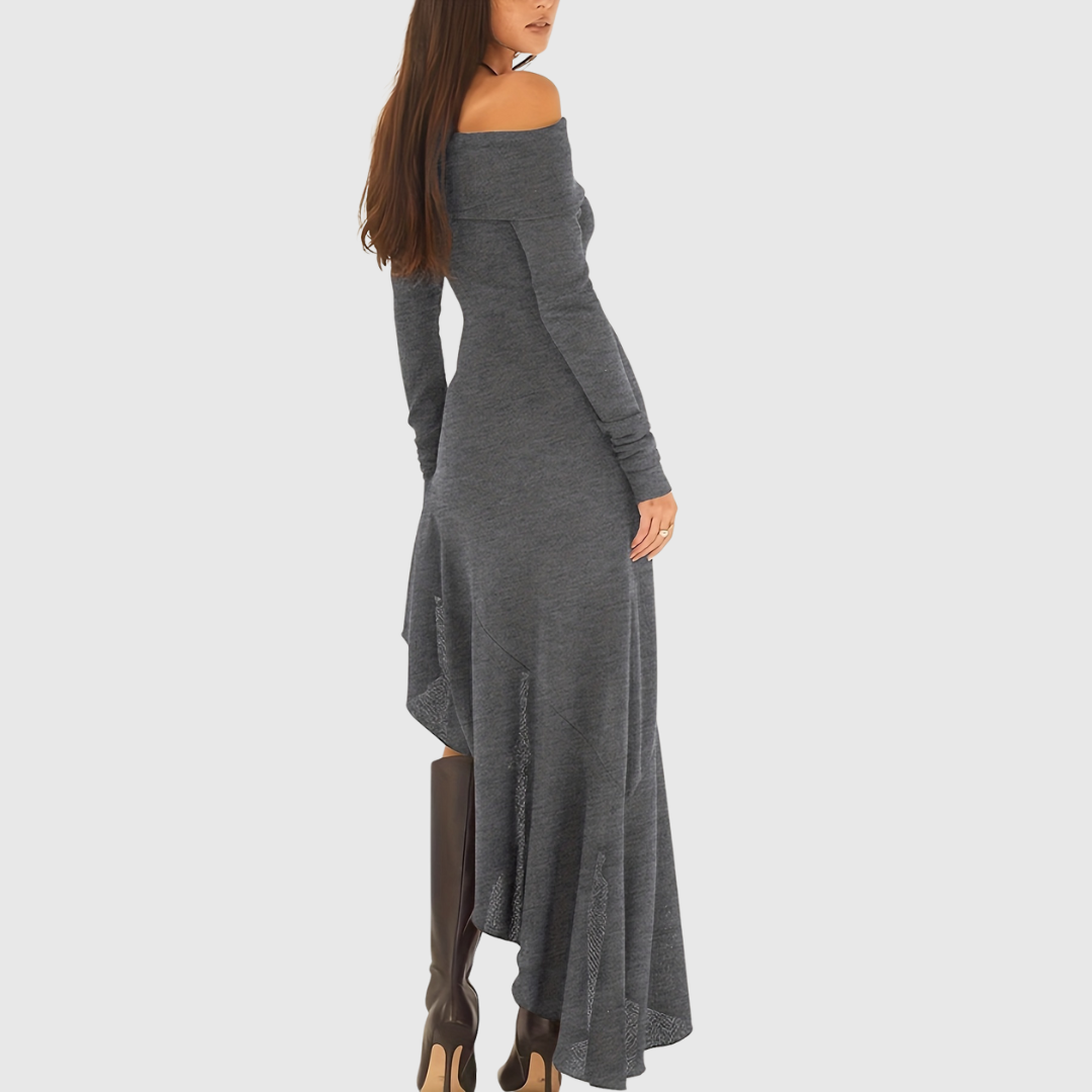 Soeraha | Šaty Bodycon s odhalenými rameny a volánkovými detaily