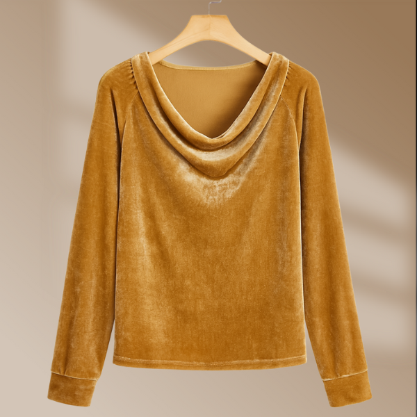 Ava | Sametový top s dlouhým rukávem