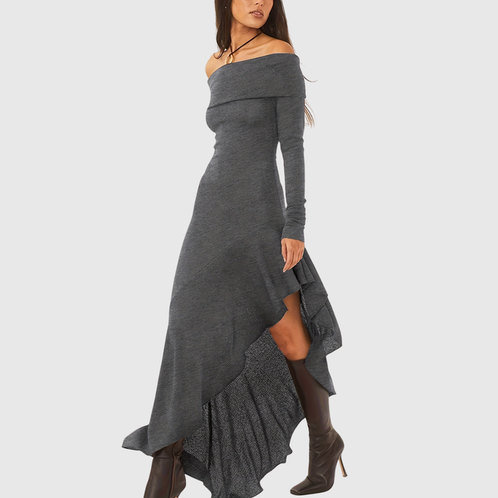 Soeraha | Šaty Bodycon s odhalenými rameny a volánkovými detaily