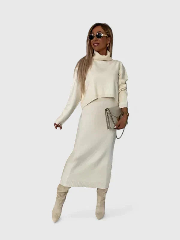 Chrystahl | Elegantní šaty a svetr s vysokým límcem