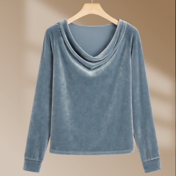 Ava | Sametový top s dlouhým rukávem