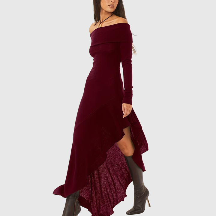 Soeraha | Šaty Bodycon s odhalenými rameny a volánkovými detaily