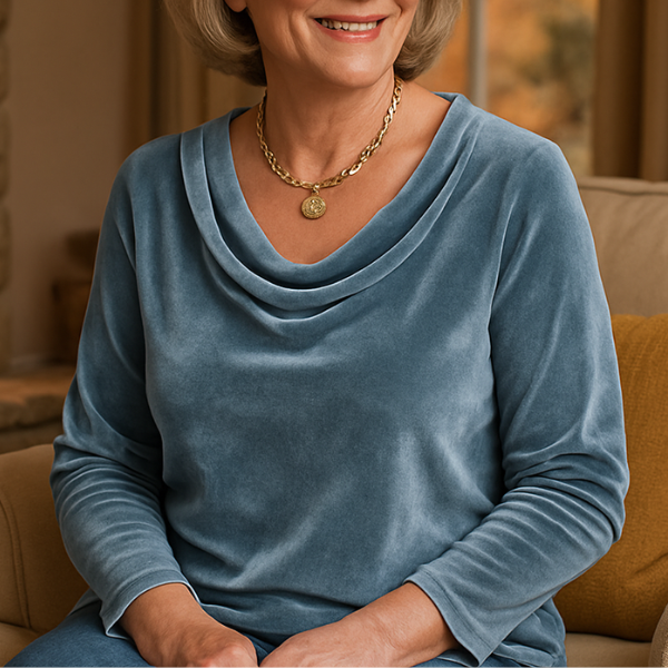 Ava | Sametový top s dlouhým rukávem