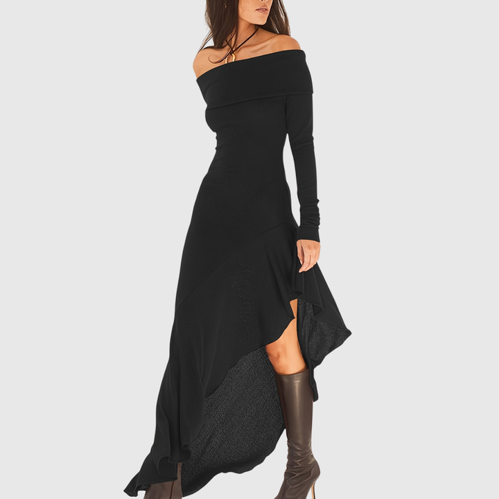 Soeraha | Šaty Bodycon s odhalenými rameny a volánkovými detaily