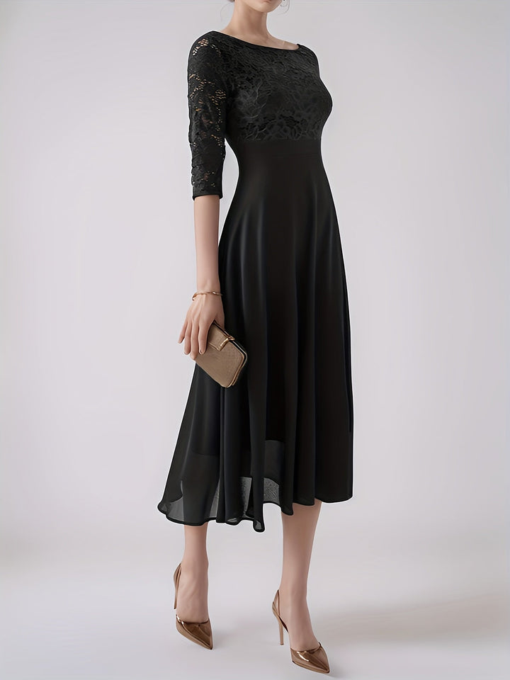 Claara | Námořnická modrá šifonová večerní šaty